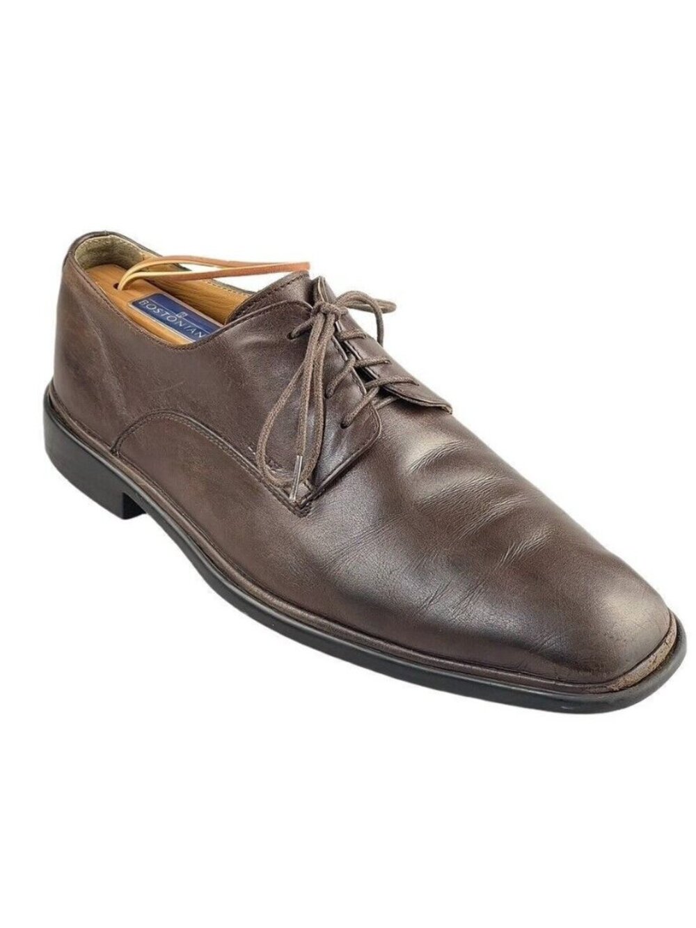 Bally Gabriel Brown Leather Derby Shoes Mens Size 8 E Made In Italy